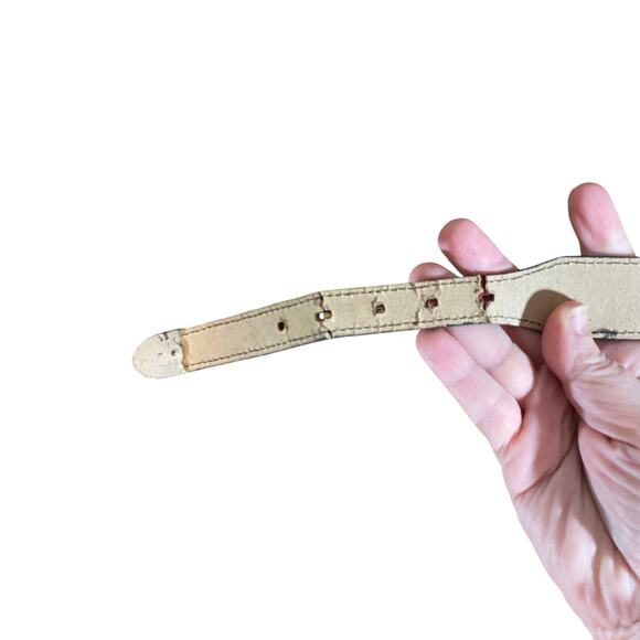 Vintage Red Suede Southwestern Concho Belt Silver Animal Symbols - Picture 10 of 12